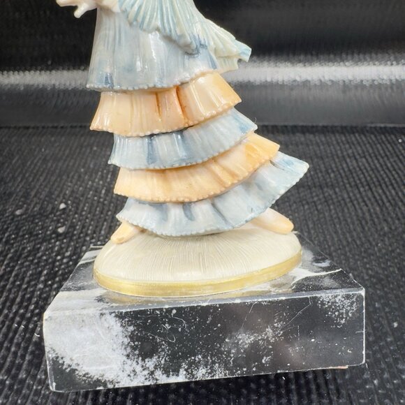 Simonelli Fontanini Carrara Marble Base Depose Italy Figurine Flamingo Dancer - Picture 8 of 9